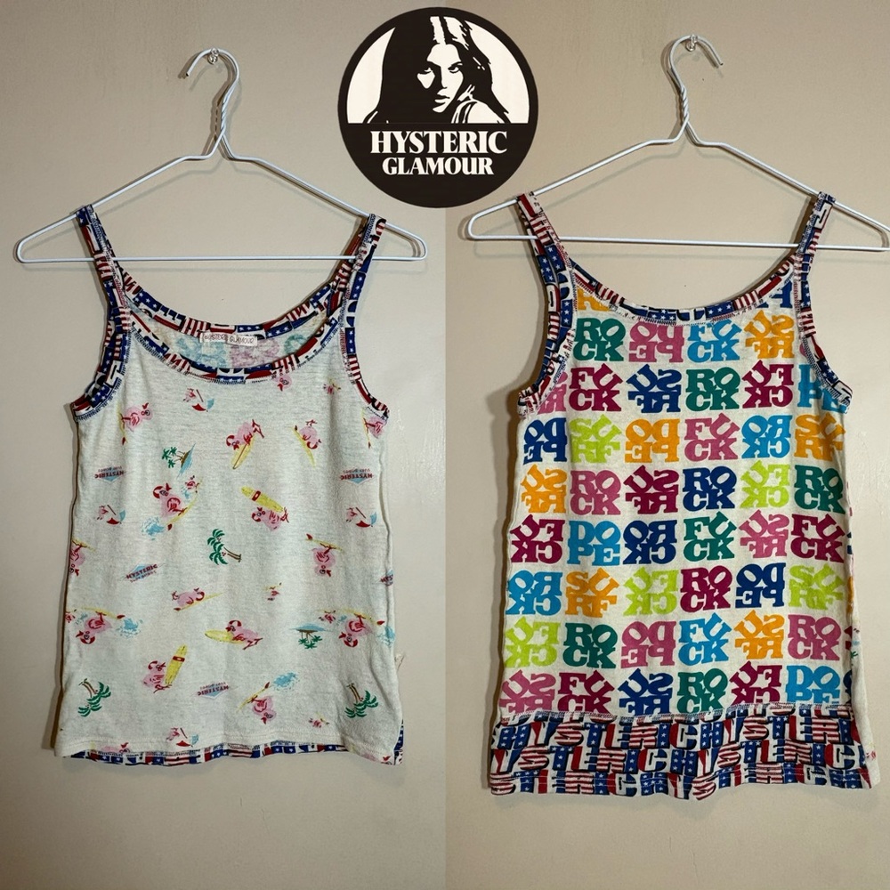 Vintage Hysteric Glamour Colorful Tank Tops